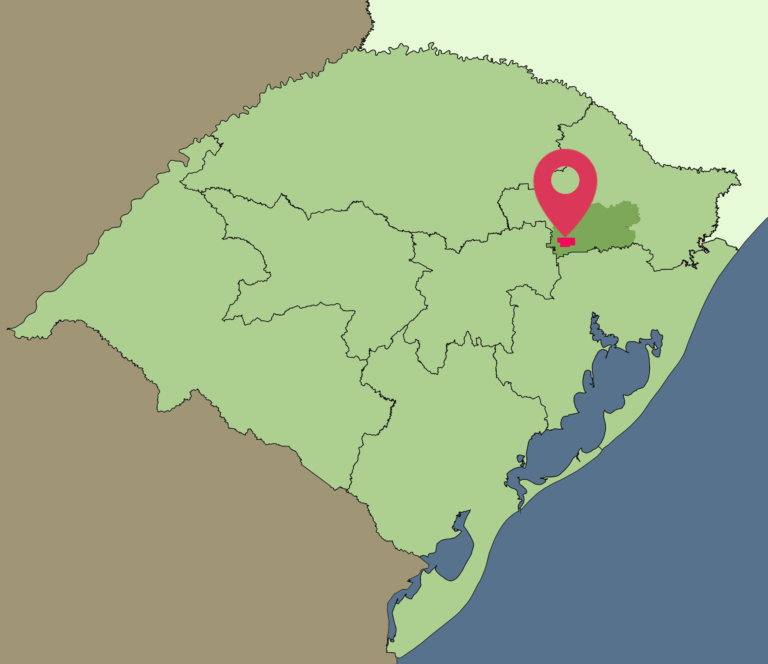 Localização de Garibaldi na Serra Gaúcha e no Rio Grande do Sul