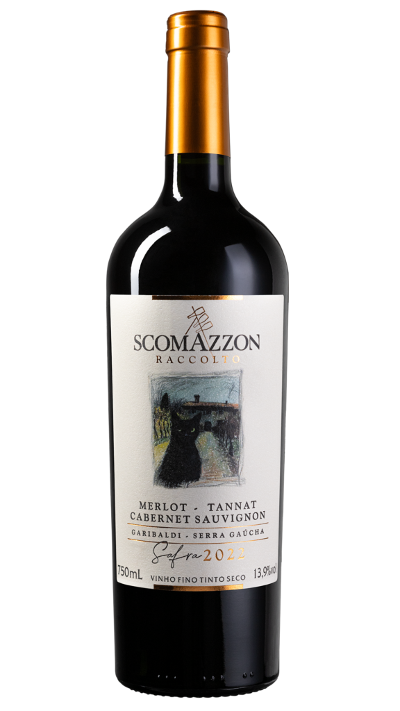 Foto com fundo transparente de Scomazzon Raccolto Corte 2022 (Merlot Tannat Cabernet Sauvignon)