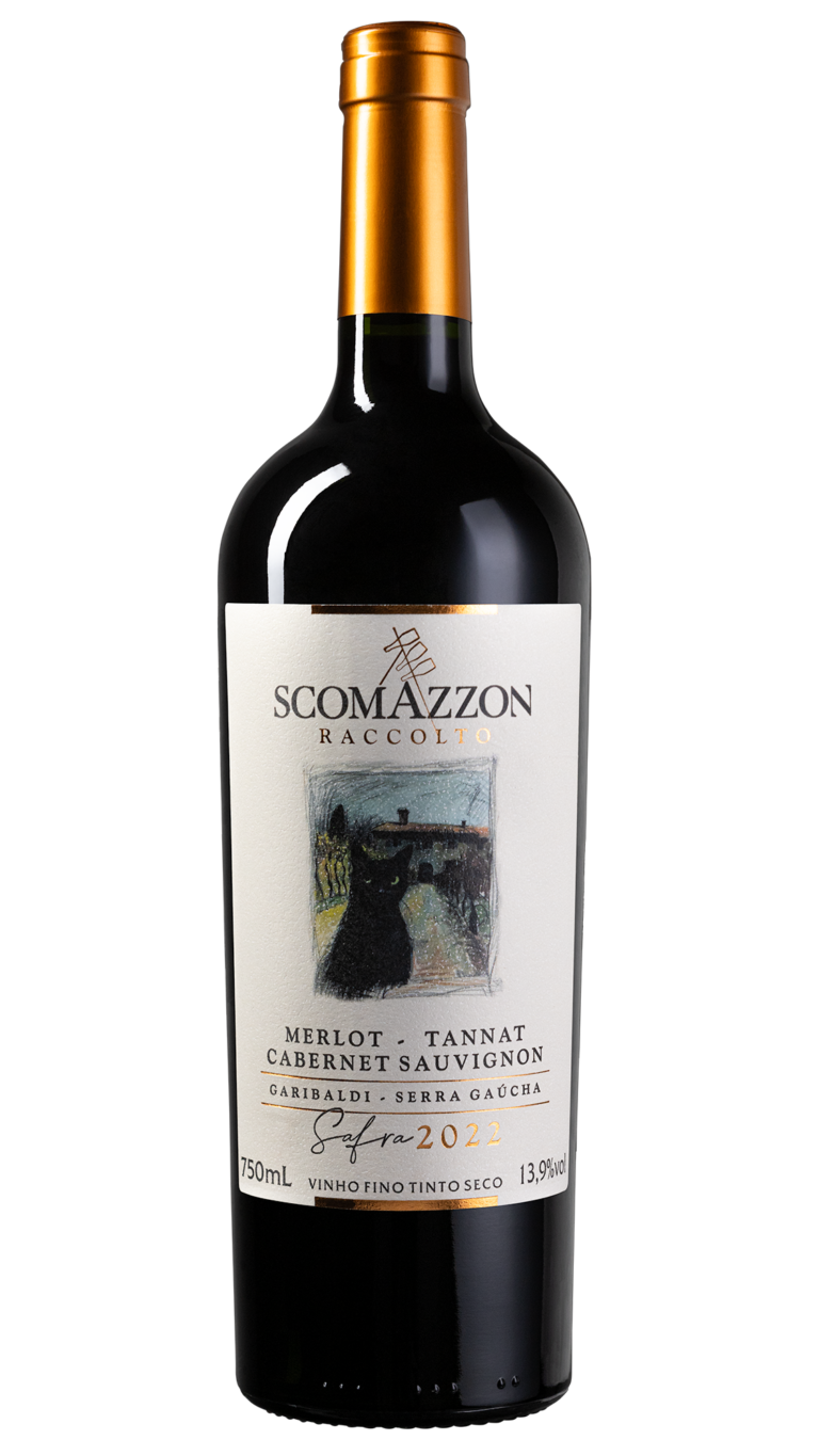 Foto com fundo transparente de Scomazzon Raccolto Corte 2022 (Merlot Tannat Cabernet Sauvignon)