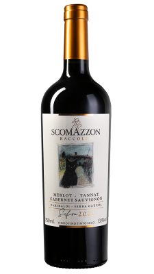 Foto com fundo transparente de Scomazzon Raccolto Corte 2022 (Merlot Tannat Cabernet Sauvignon)